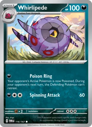 Pokémon TCG SV6: Twilight Masquerade 116/167 Whirlipede Common Ungraded