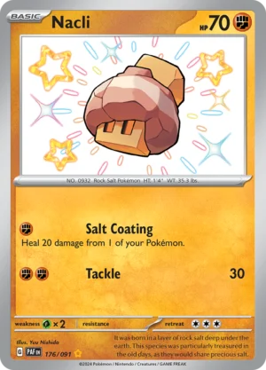 Pokémon TCG SV: Paldean Fates 176/091 Nacli Shiny Rare Ungraded