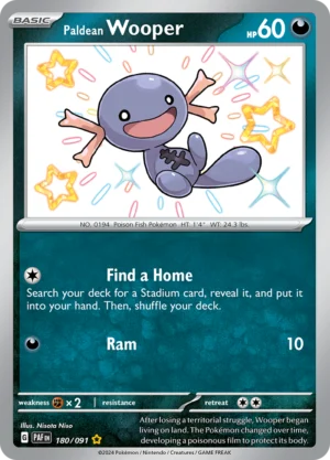 Pokémon TCG SV: Paldean Fates 180/091 Paldean Wooper Shiny Rare Ungraded