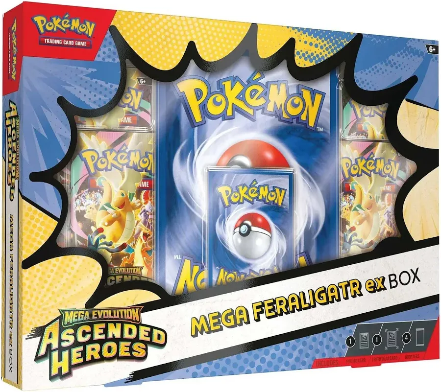 Pokemon TCG: Mega Evolution Ascended Heroes Mega ex Box (Meganium, Emboar, Feraligtr)